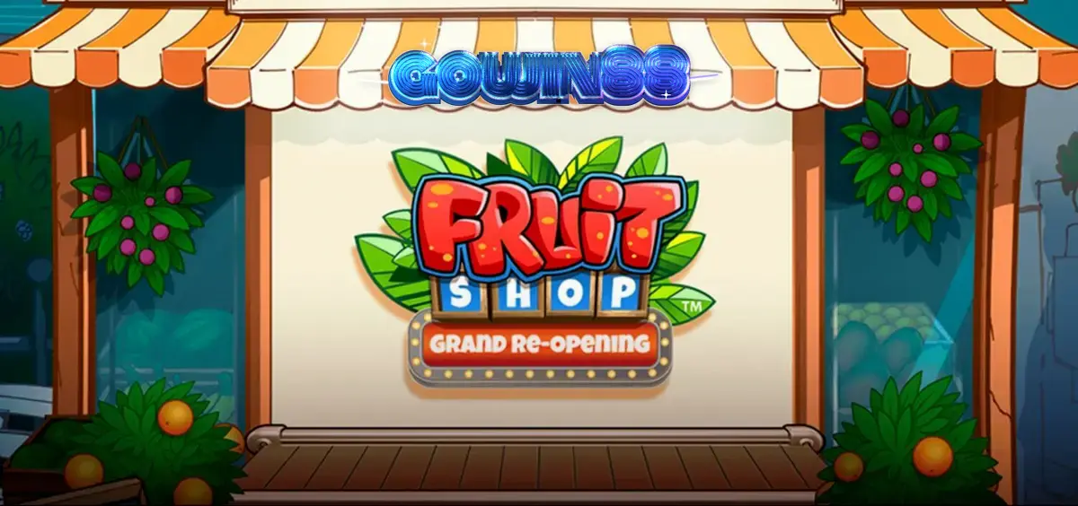 Tampilan visual ceria dari slot Fruit Shop Grand Re-Opening dengan simbol buah segar.